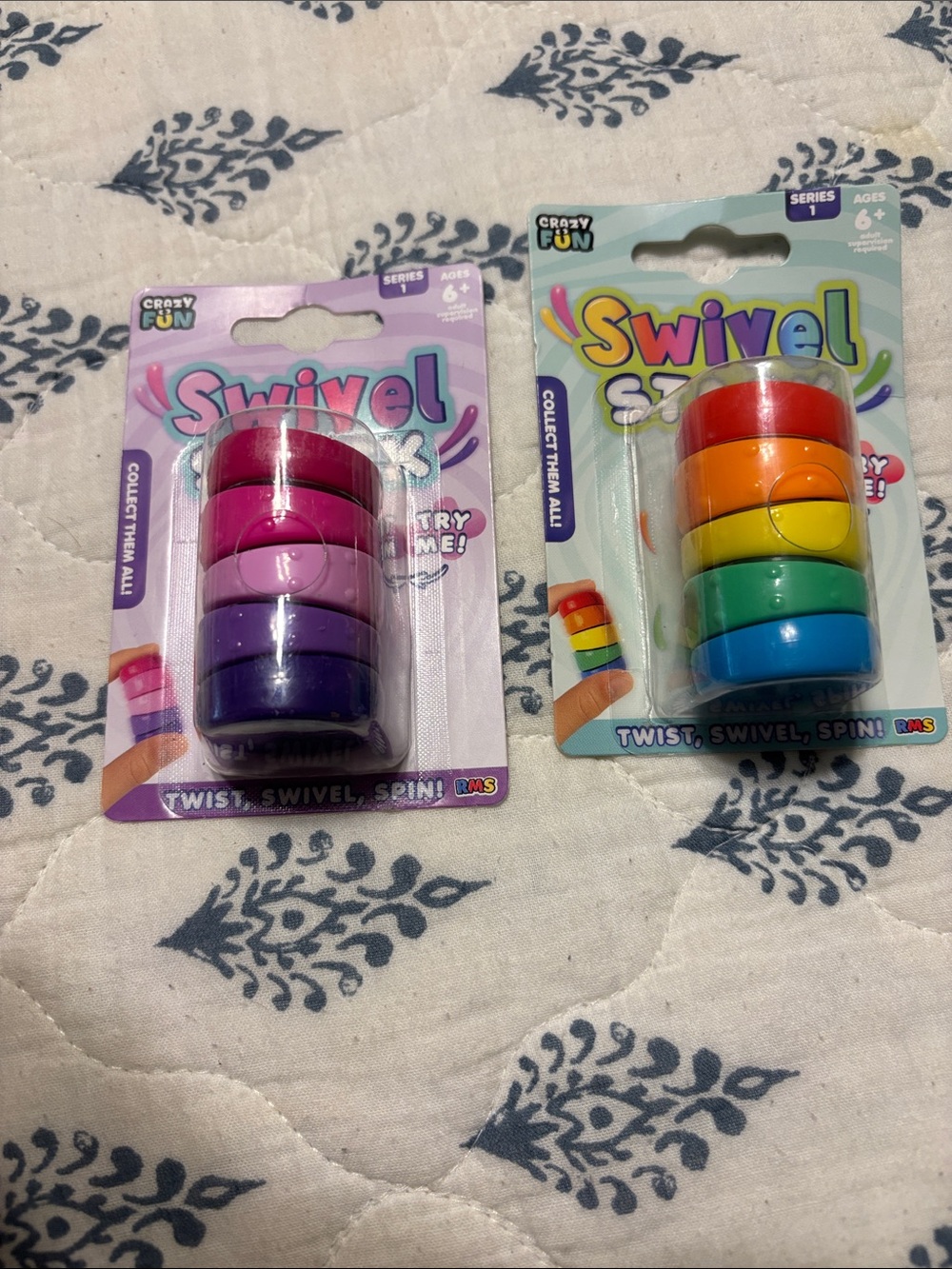 Swivel Stacks Kids Twist Toy - Pink & Purple and Rainbow Sets